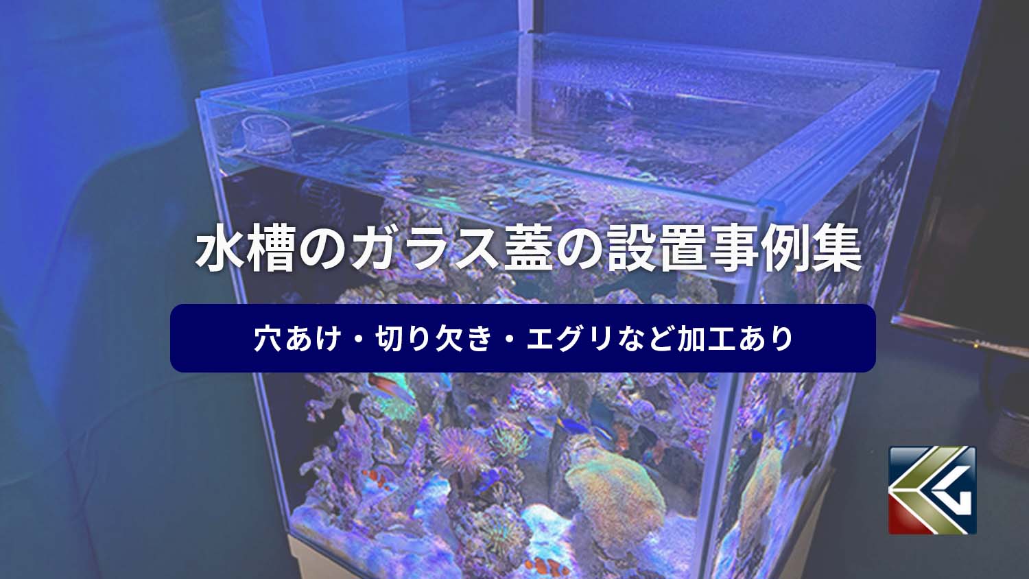 水槽のガラス蓋の設置事例集15